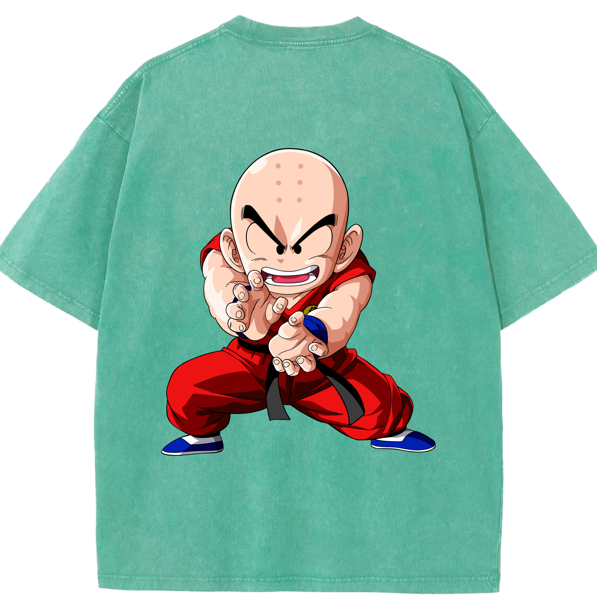 （画像用） ドラゴンボール クリリン DRAGON BALL krillin 綿100% ヴィンテージ風 半袖Tシャツ（背面プリント）